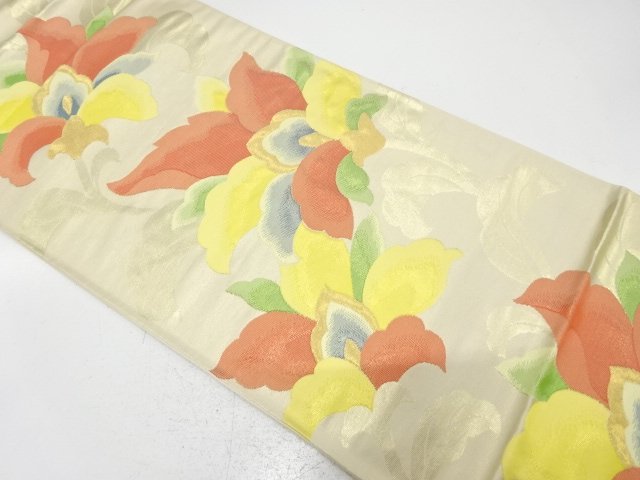 JAPANESE FUKURO OBI / WOVEN CHINESE FLOWER
